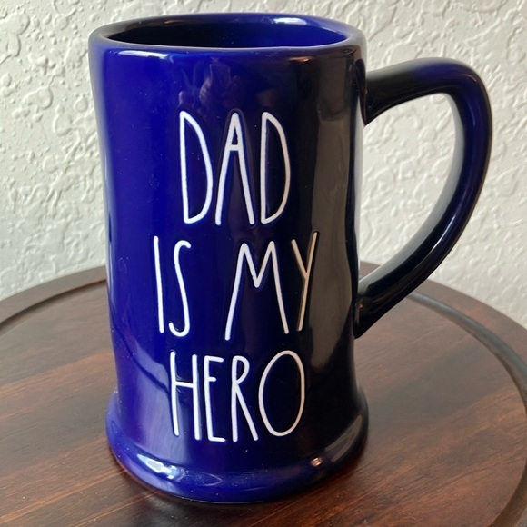 Rae Dunn: Cobalt Blue “Dad is my Hero” Beer Stein - Picture 1 of 16